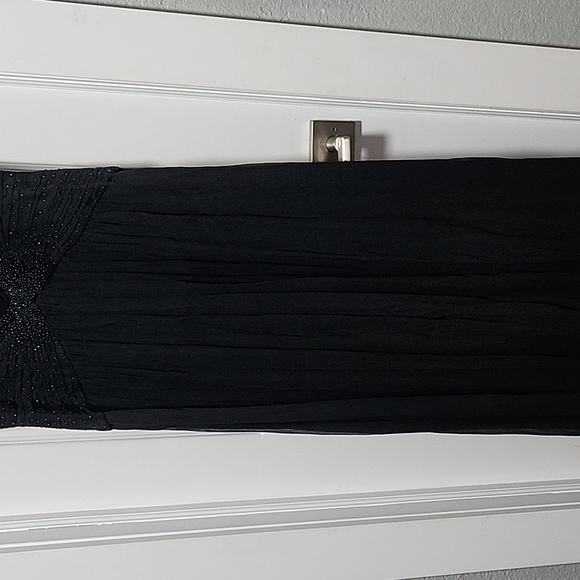 BCBG MAXAZRIA Rhinestone BLACK MAXI Chiffon DRESS - Picture 10 of 11